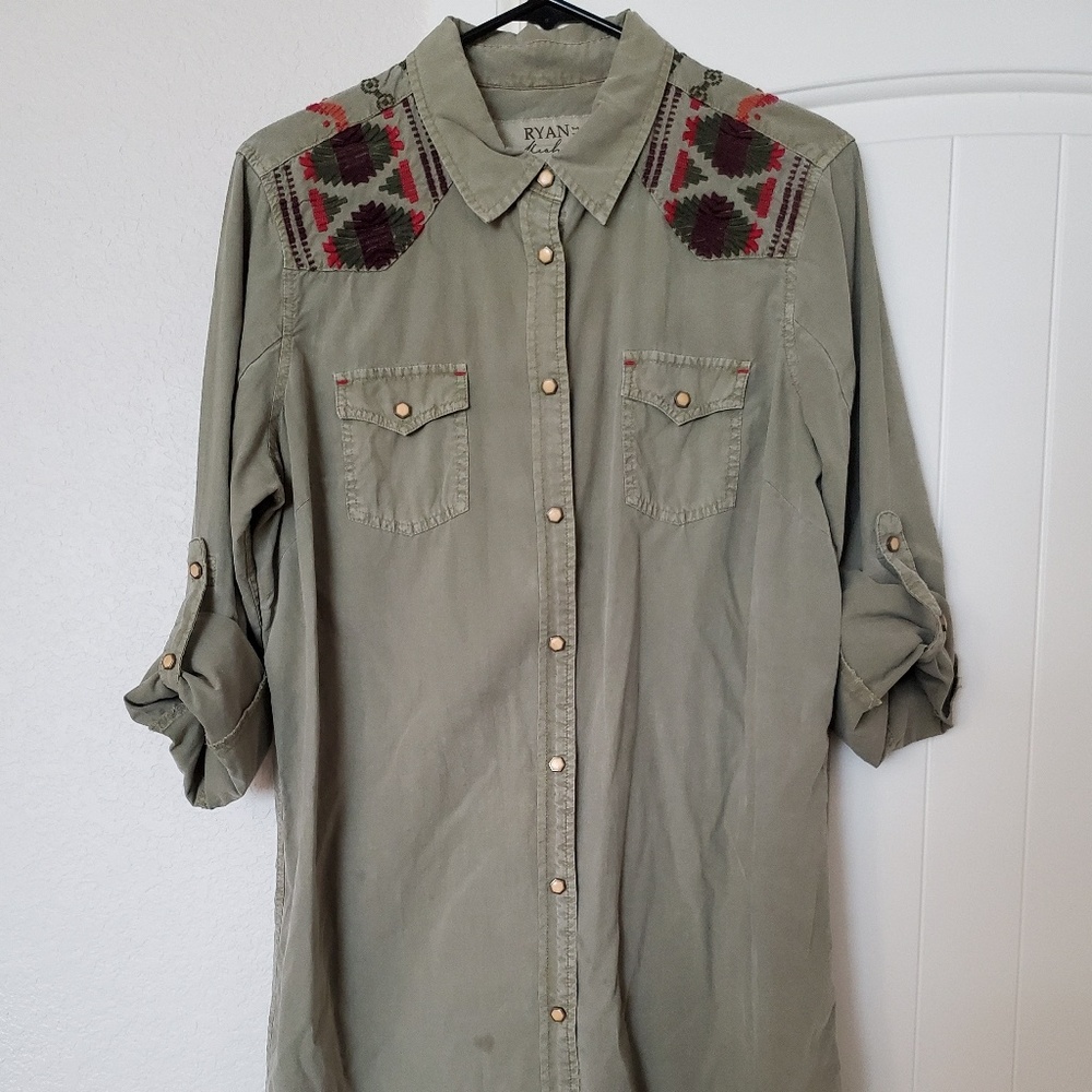 Ryan Michael's Embroidered Shirt Dress